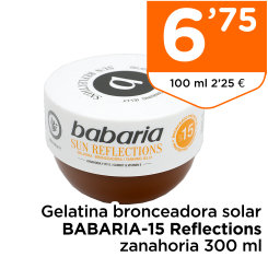 Gelatina bronceadora solar BABARIA-15 Reflections zanahoria 300 ml