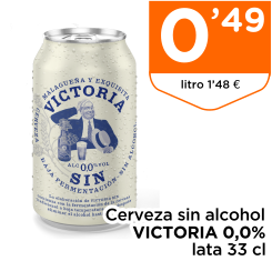 Cerveza sin alcohol VICTORIA 0,0% lata 33 cl