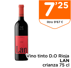 Vino tinto D.O Rioja LAN crianza 75 cl