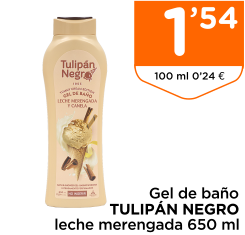 Gel de ba?o TULIP?N NEGRO leche merengada 650 ml