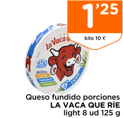 Queso fundido porciones LA VACA QUE R?E light 8 ud 125 g