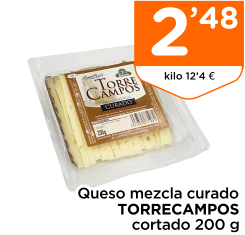 Queso mezcla curado TORRECAMPOS cortado 200 g