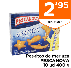 Peskitos de merluza PESCANOVA 10 ud 400 g
