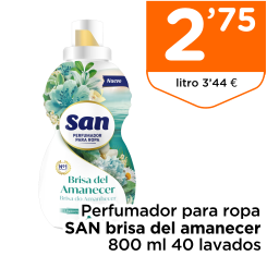 Perfumador para ropa SAN brisa del amanecer 800 ml 40 lavados