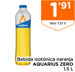 Bebida isot?nica naranja AQUARIUS ZERO 1.5 L