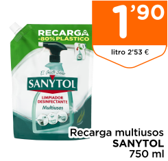 Recarga multiusos SANYTOL 750 ml