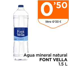 Agua mineral natural FONT VELLA 1.5 L