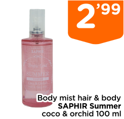 Body mist hair & body SAPHIR Summer coco & orchid 100 ml