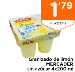 Granizado de lim?n MERCADER sin az?car 4x200 ml