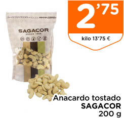 Anacardo tostado SAGACOR 200 g