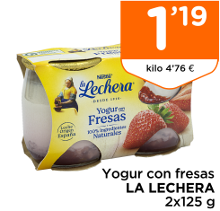 Yogur con fresas LA LECHERA 2x125 g