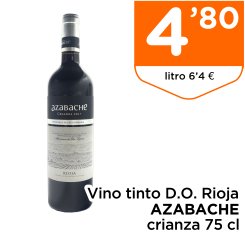 Vino tinto D.O. Rioja AZABACHE crianza 75 cl