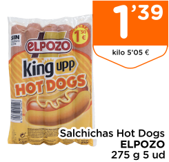 Salchichas Hot Dogs ELPOZO 275 g 5 ud