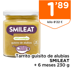 Tarrito guisito de alubias SMILEAT + 6 meses 230 g