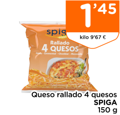Queso rallado 4 quesos SPIGA 150 g