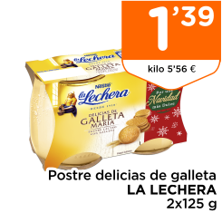 Postre delicias de galleta LA LECHERA 2x125 g