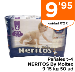 Pa?ales t-4 NERITOS By Moltex 9-15 kg 50 ud