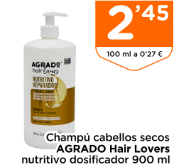 Champ? cabellos secos AGRADO Hair Lovers nutritivo dosificador 900 ml