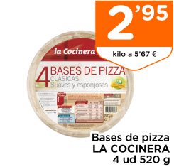 Bases de pizza LA COCINERA 4 ud 520 g