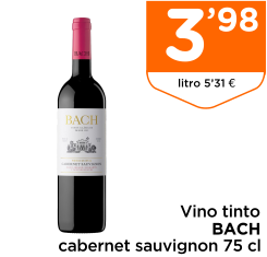 Vino tinto BACH cabernet sauvignon 75 cl