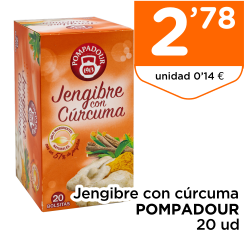 Jengibre con c?rcuma POMPADOUR 20 ud
