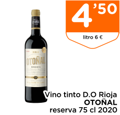 Vino tinto D.O Rioja OTO?AL reserva 75 cl 2020