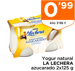 Yogur natural LA LECHERA azucarado 2x125 g