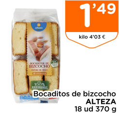Bocaditos de bizcocho ALTEZA 18 ud 370 g