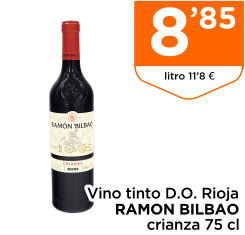 Vino tinto D.O. Rioja RAMON BILBAO crianza 75 cl