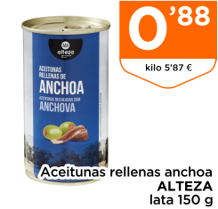 Aceitunas rellenas anchoa ALTEZA lata 150 g