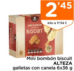 Mini bomb?n biscuit ALTEZA galletas con canela 6x36 g