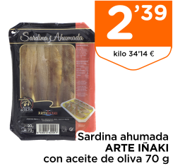 Sardina ahumada ARTE I?AKI con aceite de oliva 70 g