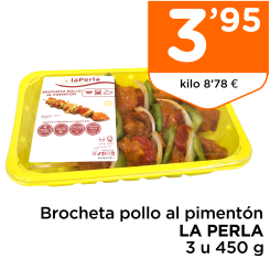 Brocheta pollo al piment?n LA PERLA 3 u 450 g