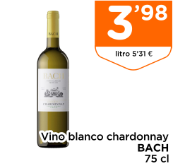 Vino blanco chardonnay BACH 75 cl