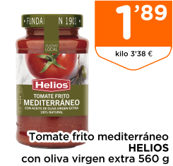 Tomate frito mediterr?neo HELIOS con oliva virgen extra 560 g