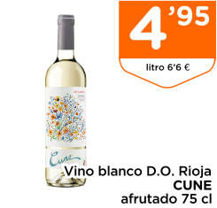 Vino blanco D.O. Rioja CUNE afrutado 75 cl