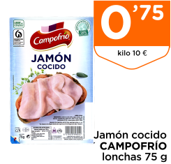 Jam?n cocido CAMPOFR?O lonchas 75 g