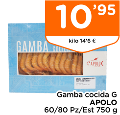 Gamba cocida G APOLO 60/80 Pz/Est 750 g