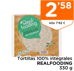 Tortillas 100% integrales REALFOODING 330 g