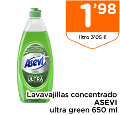 Lavavajillas concentrado ASEVI ultra green 650 ml