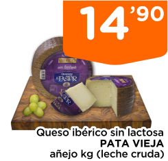 Queso ib?rico sin lactosa PATA VIEJA a?ejo kg (leche cruda)