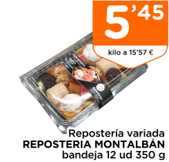 Reposter?a variada REPOSTER?A MONTALB?N bandeja 12 ud 350 g