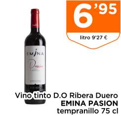 Vino tinto D.O Ribera Duero EMINA PASION tempranillo 75 cl