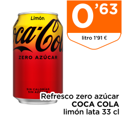 Refresco zero az?car COCA COLA lim?n lata 33 cl