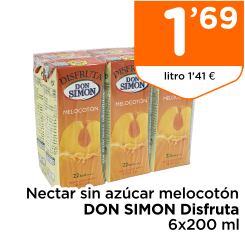 Nectar sin az?car melocot?n DON SIMON Disfruta 6x200 ml