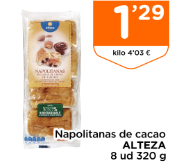 Napolitanas de cacao ALTEZA 8 ud 320 g