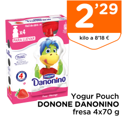 Yogur Pouch DONONE DANONINO fresa 4x70 g