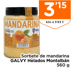 Sorbete de mandarina GALVY Helados Montalb?n 560 g