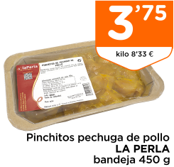 Pinchitos pechuga de pollo LA PERLA bandeja 450 g