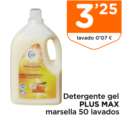 Detergente gel PLUS MAX marsella 50 lavados